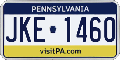 PA license plate JKE1460