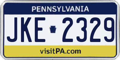PA license plate JKE2329