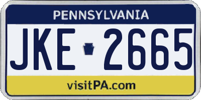 PA license plate JKE2665