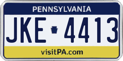 PA license plate JKE4413