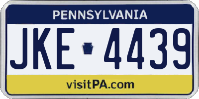 PA license plate JKE4439