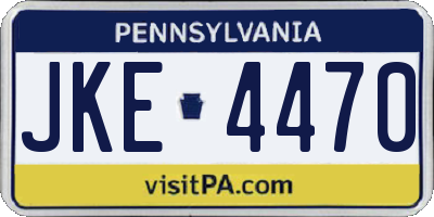 PA license plate JKE4470