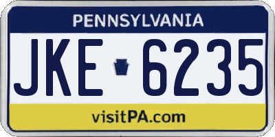 PA license plate JKE6235