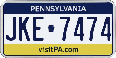 PA license plate JKE7474
