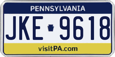 PA license plate JKE9618