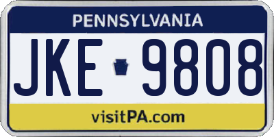 PA license plate JKE9808