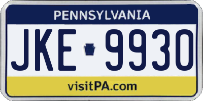 PA license plate JKE9930