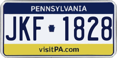 PA license plate JKF1828