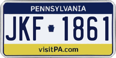 PA license plate JKF1861