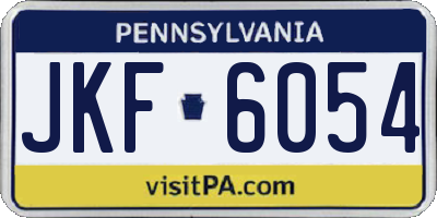 PA license plate JKF6054