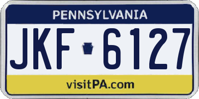 PA license plate JKF6127