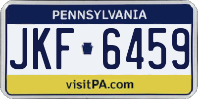 PA license plate JKF6459