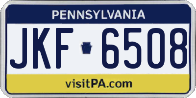 PA license plate JKF6508