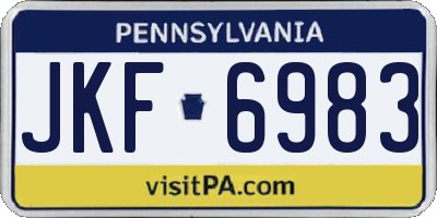 PA license plate JKF6983