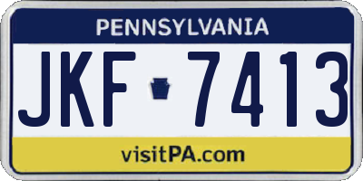 PA license plate JKF7413