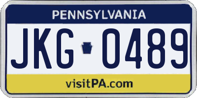 PA license plate JKG0489