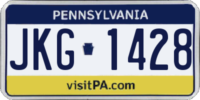 PA license plate JKG1428