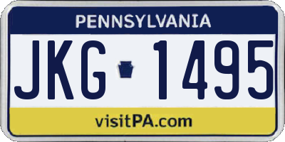 PA license plate JKG1495
