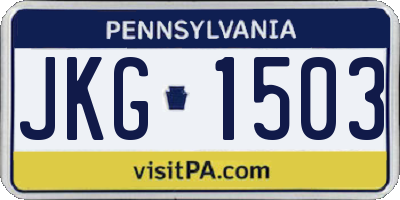 PA license plate JKG1503