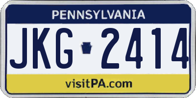 PA license plate JKG2414
