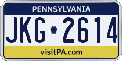 PA license plate JKG2614