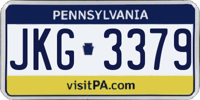 PA license plate JKG3379