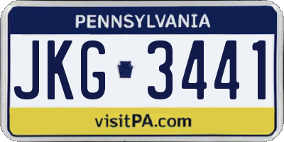 PA license plate JKG3441