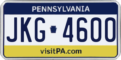 PA license plate JKG4600