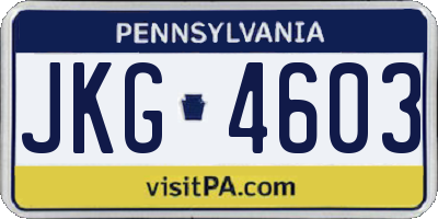 PA license plate JKG4603