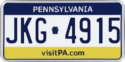 PA license plate JKG4915