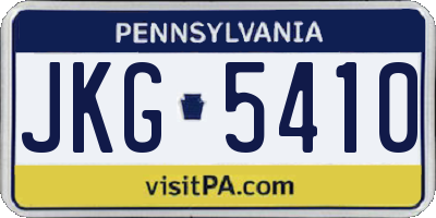 PA license plate JKG5410