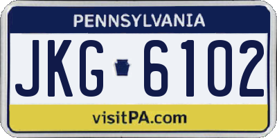 PA license plate JKG6102