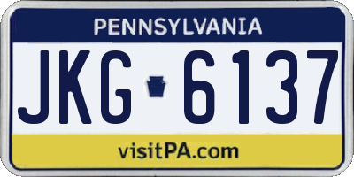 PA license plate JKG6137