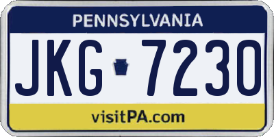 PA license plate JKG7230