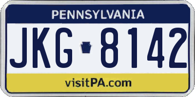 PA license plate JKG8142