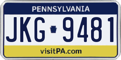 PA license plate JKG9481