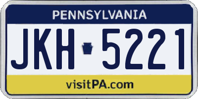 PA license plate JKH5221