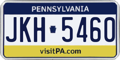 PA license plate JKH5460