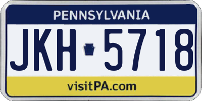 PA license plate JKH5718