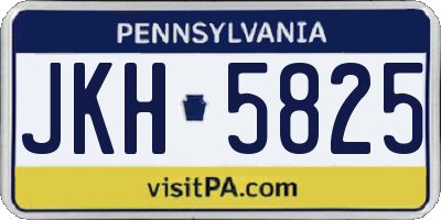 PA license plate JKH5825