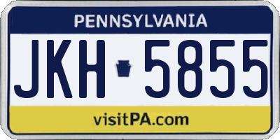 PA license plate JKH5855