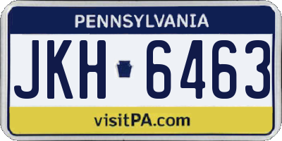 PA license plate JKH6463