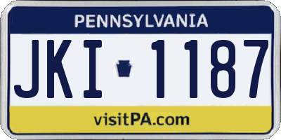 PA license plate JKI1187