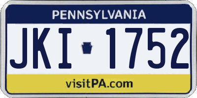 PA license plate JKI1752