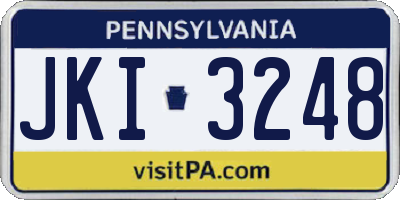PA license plate JKI3248