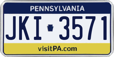 PA license plate JKI3571