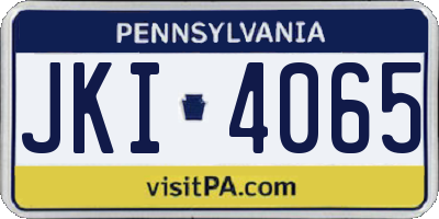 PA license plate JKI4065