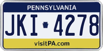 PA license plate JKI4278