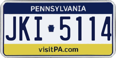 PA license plate JKI5114