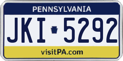 PA license plate JKI5292